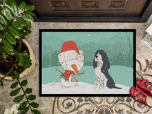 Load image into Gallery viewer, English Springer Spaniel Snowman Christmas Doormat - 18x27 Decorative Floor Mat – Indoor/Outdoor Rug with Artistic Flair CK2073MAT