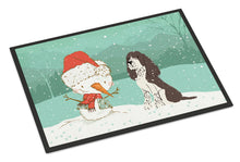 Load image into Gallery viewer, Brown English Springer Spaniel Snowman Christmas Doormat - 24x36 Decorative Floor Mat – Indoor/Outdoor Rug with Artistic Flair CK2074JMAT