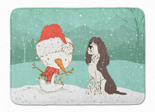 Load image into Gallery viewer, Brown English Springer Spaniel Snowman Christmas Machine Washable Memory Foam Mat CK2074RUG