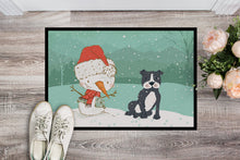 Load image into Gallery viewer, Black Staffie Snowman Christmas Doormat - 24x36 Decorative Floor Mat – Indoor/Outdoor Rug with Artistic Flair CK2075JMAT