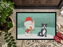 Load image into Gallery viewer, Black Staffie Snowman Christmas Doormat - 24x36 Decorative Floor Mat – Indoor/Outdoor Rug with Artistic Flair CK2075JMAT