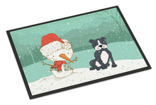 Load image into Gallery viewer, Black Staffie Snowman Christmas Doormat - 24x36 Decorative Floor Mat – Indoor/Outdoor Rug with Artistic Flair CK2075JMAT