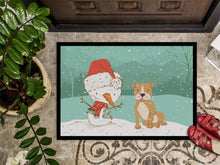 Load image into Gallery viewer, Brown Staffie Snowman Christmas Doormat - 18x27 Decorative Floor Mat – Indoor/Outdoor Rug with Artistic Flair CK2076MAT