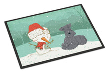 Load image into Gallery viewer, Lakeland Terrier Snowman Christmas Doormat - 24x36 Decorative Floor Mat – Indoor/Outdoor Rug with Artistic Flair CK2077JMAT