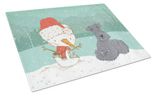 Load image into Gallery viewer, Lakeland Terrier Snowman Christmas Glass Cutting Boards – Durable, Decorative Kitchen Art Large CK2077LCB