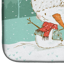 Load image into Gallery viewer, Airedale Terrier Snowman Christmas Dish Drying Mat – Absorbent, Artistic Kitchen Essentials CK2078DDM