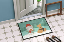 Load image into Gallery viewer, Airedale Terrier Snowman Christmas Doormat - 24x36 Decorative Floor Mat – Indoor/Outdoor Rug with Artistic Flair CK2078JMAT