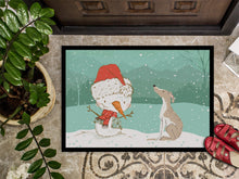 Load image into Gallery viewer, Whippet Snowman Christmas Doormat - 18x27 Decorative Floor Mat – Indoor/Outdoor Rug with Artistic Flair CK2079MAT