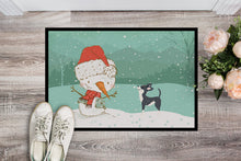 Load image into Gallery viewer, Black Chihuahua Snowman Christmas Doormat - 24x36 Decorative Floor Mat – Indoor/Outdoor Rug with Artistic Flair CK2080JMAT