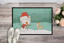 Load image into Gallery viewer, Tan Chihuahua Snowman Christmas Doormat - 24x36 Decorative Floor Mat – Indoor/Outdoor Rug with Artistic Flair CK2081JMAT