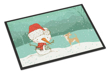 Load image into Gallery viewer, Tan Chihuahua Snowman Christmas Doormat - 24x36 Decorative Floor Mat – Indoor/Outdoor Rug with Artistic Flair CK2081JMAT