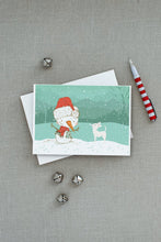 Load image into Gallery viewer, White Chihuahua Snowman Christmas Greeting Cards -  Blank Note Cards – 8-Pack of Artist-Designed Cards with Envelopes