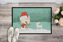 Load image into Gallery viewer, White Chihuahua Snowman Christmas Doormat - 18x27 Decorative Floor Mat – Indoor/Outdoor Rug with Artistic Flair CK2082MAT