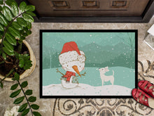Load image into Gallery viewer, White Chihuahua Snowman Christmas Doormat - 18x27 Decorative Floor Mat – Indoor/Outdoor Rug with Artistic Flair CK2082MAT