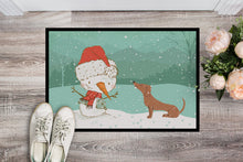 Load image into Gallery viewer, Red Dachshund Snowman Christmas Doormat - 18x27 Decorative Floor Mat – Indoor/Outdoor Rug with Artistic Flair CK2084MAT