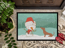 Load image into Gallery viewer, Red Dachshund Snowman Christmas Doormat - 18x27 Decorative Floor Mat – Indoor/Outdoor Rug with Artistic Flair CK2084MAT