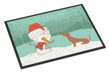 Load image into Gallery viewer, Red Dachshund Snowman Christmas Doormat - 18x27 Decorative Floor Mat – Indoor/Outdoor Rug with Artistic Flair CK2084MAT