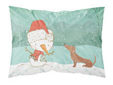 Load image into Gallery viewer, Red Dachshund Snowman Christmas  Standard Pillowcase – Artistic Decorative Front, White Back CK2084PILLOWCASE