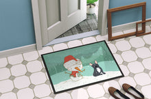 Load image into Gallery viewer, Black French Bulldog Snowman Christmas Doormat - 18x27 Decorative Floor Mat – Indoor/Outdoor Rug with Artistic Flair CK2085MAT