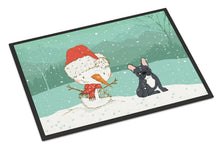 Load image into Gallery viewer, Black French Bulldog Snowman Christmas Doormat - 18x27 Decorative Floor Mat – Indoor/Outdoor Rug with Artistic Flair CK2085MAT