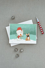 Load image into Gallery viewer, Fawn French Bulldog Snowman Christmas Greeting Cards -  Blank Note Cards – 8-Pack of Artist-Designed Cards with Envelopes