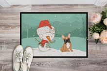 Load image into Gallery viewer, Fawn French Bulldog Snowman Christmas Doormat - 18x27 Decorative Floor Mat – Indoor/Outdoor Rug with Artistic Flair CK2086MAT