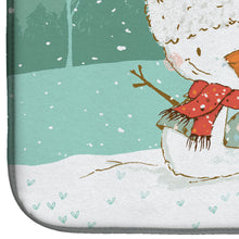 Load image into Gallery viewer, White French Bulldog Snowman Christmas Dish Drying Mat – Absorbent, Artistic Kitchen Essentials CK2088DDM