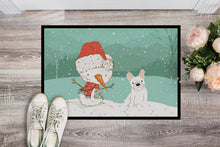 Load image into Gallery viewer, White French Bulldog Snowman Christmas Doormat - 24x36 Decorative Floor Mat – Indoor/Outdoor Rug with Artistic Flair CK2088JMAT