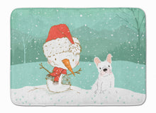 Load image into Gallery viewer, White French Bulldog Snowman Christmas Machine Washable Memory Foam Mat CK2088RUG