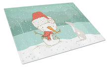 Load image into Gallery viewer, Italian Greyhound Snowman Christmas Glass Cutting Boards – Durable, Decorative Kitchen Art Large CK2089LCB