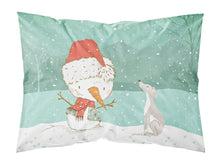 Load image into Gallery viewer, Italian Greyhound Snowman Christmas  Standard Pillowcase – Artistic Decorative Front, White Back CK2089PILLOWCASE