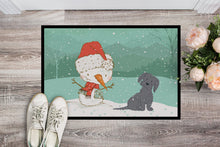 Load image into Gallery viewer, Black Maltese Snowman Christmas Doormat - 18x27 Decorative Floor Mat – Indoor/Outdoor Rug with Artistic Flair CK2092MAT