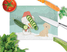 Load image into Gallery viewer, Brown Maltese Snowman Christmas Glass Cutting Boards – Durable, Decorative Kitchen Art Large CK2093LCB