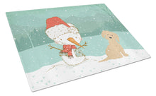 Load image into Gallery viewer, Brown Maltese Snowman Christmas Glass Cutting Boards – Durable, Decorative Kitchen Art Large CK2093LCB