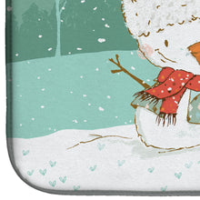 Load image into Gallery viewer, Black and White Terrier Snowman Christmas Dish Drying Mat – Absorbent, Artistic Kitchen Essentials CK2095DDM