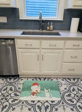 Load image into Gallery viewer, Black and White Terrier Snowman Christmas Machine Washable Memory Foam Mat CK2095RUG
