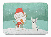 Load image into Gallery viewer, Black and White Terrier Snowman Christmas Machine Washable Memory Foam Mat CK2095RUG