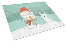Load image into Gallery viewer, Westie Terrier Snowman Christmas Glass Cutting Boards – Durable, Decorative Kitchen Art Large CK2097LCB