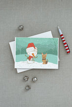 Load image into Gallery viewer, Yorkie Cropped Ears Snowman Christmas Greeting Cards -  Blank Note Cards – 8-Pack of Artist-Designed Cards with Envelopes