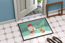 Load image into Gallery viewer, Yorkie Natural Ears Snowman Christmas Doormat - 24x36 Decorative Floor Mat – Indoor/Outdoor Rug with Artistic Flair CK2099JMAT