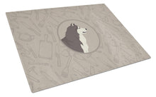 Load image into Gallery viewer, Alaskan Malamute In the Kitchen Glass Cutting Boards – Durable, Decorative Kitchen Art Large CK2160LCB