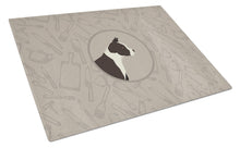 Load image into Gallery viewer, American Staffordshire Terrier In the Kitchen Glass Cutting Boards – Durable, Decorative Kitchen Art Large CK2162LCB