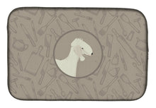 Load image into Gallery viewer, Bedlington Terrier In the Kitchen Dish Drying Mat – Absorbent, Artistic Kitchen Essentials CK2167DDM