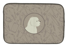 Load image into Gallery viewer, Bichon Frise In the Kitchen Dish Drying Mat – Absorbent, Artistic Kitchen Essentials CK2168DDM