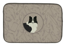 Load image into Gallery viewer, Border Collie In the Kitchen Dish Drying Mat – Absorbent, Artistic Kitchen Essentials CK2169DDM
