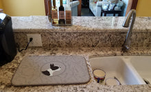 Load image into Gallery viewer, Boston Terrier In the Kitchen Dish Drying Mat – Absorbent, Artistic Kitchen Essentials CK2172DDM