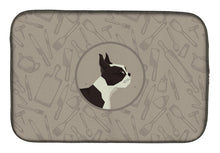 Load image into Gallery viewer, Boston Terrier In the Kitchen Dish Drying Mat – Absorbent, Artistic Kitchen Essentials CK2172DDM