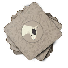 Load image into Gallery viewer, Black and White Bull Terrier In the Kitchen Foam Coaster  CK2174FC