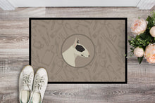Load image into Gallery viewer, Black and White Bull Terrier In the Kitchen Doormat - 18x27 Decorative Floor Mat – Indoor/Outdoor Rug with Artistic Flair CK2174MAT