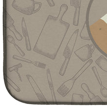 Load image into Gallery viewer, Fawn and White Bull Terrier In the Kitchen Dish Drying Mat – Absorbent, Artistic Kitchen Essentials CK2175DDM